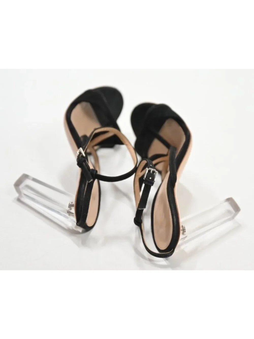 Gianvito Rossi Clear High Heel Strappy Sandals in Black